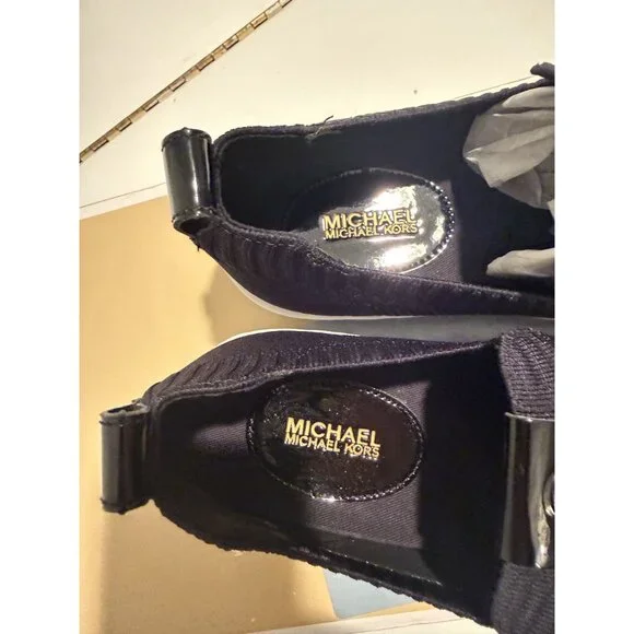 NWB Michael Kors Juno Stretch Knit Slip On Sneaker Black Size Womens 8 $109 [jb] - Picture 10 of 13